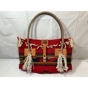 handmade saddle blanket purse with lariat handles western boho